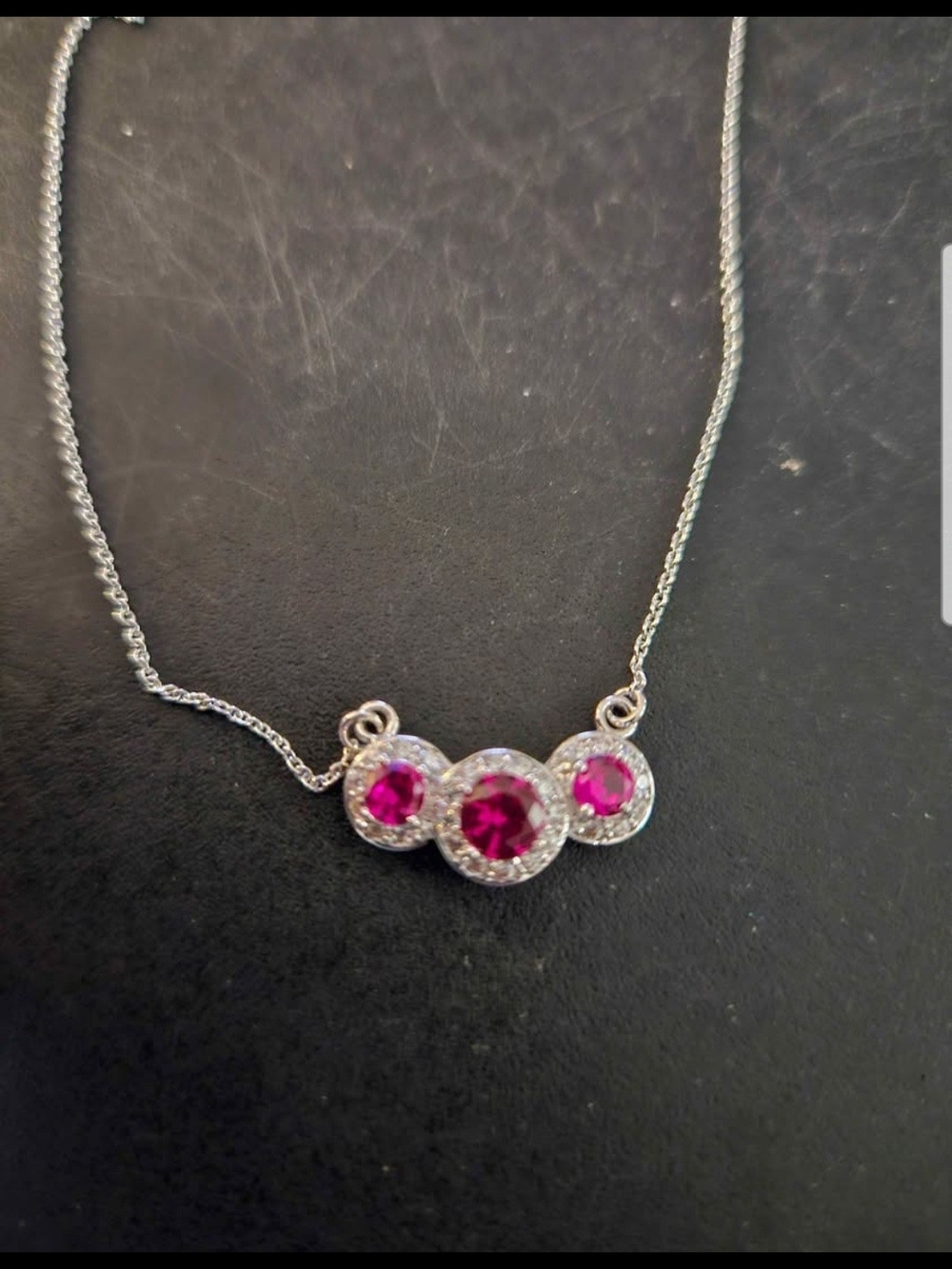 Red & clear crystal necklace